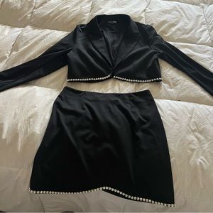 2 piece blazer and skirt set